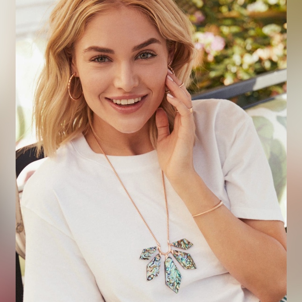 Kendra Scott Mari Necklace in Rose Gold and Abalone shell *NWOT!*